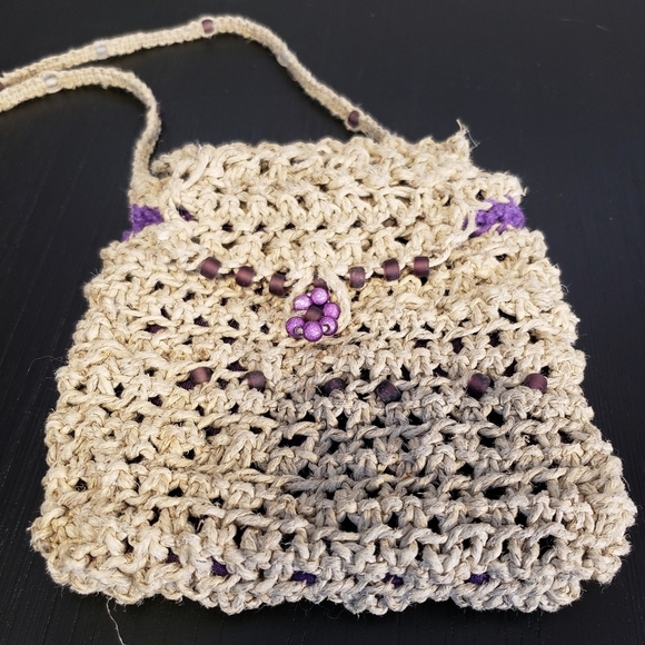 Handmade Handbags - Handmade Women's Macrame Crossbody Shoulder Mini Bag
